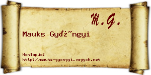 Mauks Gyöngyi névjegykártya