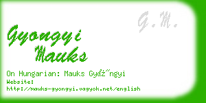 gyongyi mauks business card